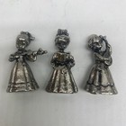3 Tiny Pewter Angels  Musician 1 1 2  Vintage Taiwan Miniature