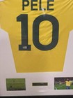 Pele Brazil National Team Autographed Framed Jersey W  Beckett Coa