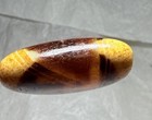Tibetan Old Agate Sau Wanzi Heaven Dzi Bead  Silkworm Lines Translucent    