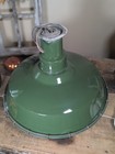 Vintage 18  Industrial Barn Light Green Porcelain