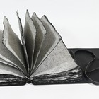 Vintage Black Leather Journal - 200 Pages Gray Deckle Edge Rustic Paper  Unli   