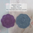12pcs lot Vintage Hand Crochet Lace Doilies Flower Coasters Small Cup Mat Pad 4 