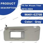14-216-24 Nissan Titan Left Driver Side Sun Visor W  Light 96401-ez70b