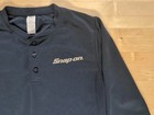 Snap-on Tools Blue Size Medium Long Sleeve Jersey Mesh Henley Performance Shirt 