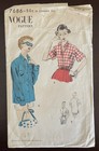 Vintage Original 1953 Vogue Women s Shirt Sewing Pattern Vogue 7686