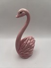 Vtg 1980s Pink Ceramic Swan Figurine Glossy Bird Cottagecore Bathroom Shelf 8   
