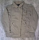 American Eagle Jacket Size Large Army Green Jean Denim Zippers Collared Y2k Coat