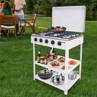 Outdoor 300000 Btu Stove Propane 5 Burner Portable Cooker Bbq Grill 2 Tier Rack