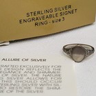 Vtg Unused Avon Sterling Silver Engravable Signet Ring Small Sz-3 Child Kid Nos