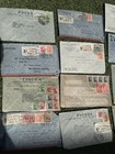 12 Uruguay Postal History Covers 1945-46 Registered Airmail Stamps To Usa