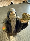 Windstone Editions Pena 1986 Vtg Wizard Blue Merlin Dragon 7  Crystal Staff