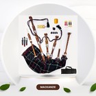 Great Highland Scottish Bagpipe Mackenzie Tartan-silver Mounts   Bag   Tutorbook