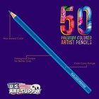 50pc Adult Coloring Book Artist Grade Colored Pencil Set  Drawing  Sketching Art