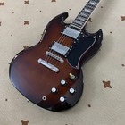 Walnut Burst Sg Electric Guitar Chrome Hardware Rosewood Fingerboard In Stock
