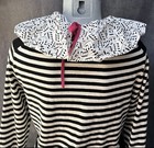 Vtg Clown Ruff Costume Ruffle Collar Music Theme Black White Musical