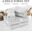 6-piece Luxury Towel Set 100  Cotton For Bathroom - Soft And Highly Absorbent Vi