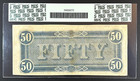 1864 Confederate States Of America  50 Banknote  T-66  Cr  500  Pcgs Ef 40 Ppq 