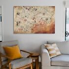 Antique Map Canvas Art  Map Poster  Vintage Map Art  Piri Reis World Map