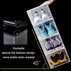  20 clear Shoe Storage Organizer Stackable Boxes Magnetic Sneaker Boot Container