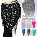 Belly Dance Sequin Tassel Hip Scarf Belt Triangle Net Fringe Wrap Skirt Women