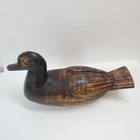 Hand Carved Wooden Duck Box Made In Ghana Vintage Brown