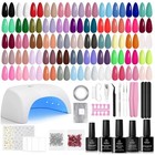 80 Colors Gel Nail Polish Kit With Uv Light - Diy Manicure Set  Base   Top Coat 