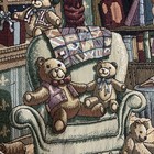 Vintage Tapestry Throw Blanket Cabin Fireplace Teddy Bears Dog Fringe Afghan