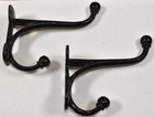 Vintage Large Casts Iron Pair Of Wall Hooks 6 Inches X 4 Inches