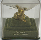Vtg Max Factor Aquarius Creme Perfume Fawn Deer Gold Locket Charm Necklace Case