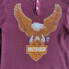 Vintage 70s Harley-davidson Hal s Milwaukee Wisconsin Eagle Thermal Henley