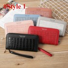 Women s Leather Wallet Clutch Zip Handbag Card Holder Phone Bag With Wrist Strap