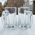 Set Of Two Heavy Duty Beer Clear Glass Mug