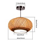 Hanging Lamp Wicker Basket Ceiling Light Shade Natural Bamboo Pendant Lampshade