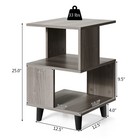 2 Pcs Nightstand Set Modern Side End Table Storage Shelf Grey