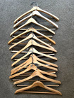 Lot Of 12 Vtg Wooden Hangers Clothes pants suit Wishbone batts Store Ad