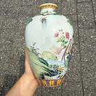 Chinese Porcelain Famille Rose Porcelain Vase   phoenix   Peony With Calligraphy