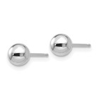 10k White Gold Polished 5mm Ball Shape Stud Earrings