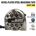 25ft Stainless Steel Measuring Tape     Double-sided Retractable Ruler Tool