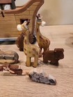 Noah s Ark Wooden Handmade Set Carved W 8 Movable Pieces Vintage Transfar Int   l