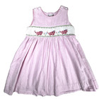 Vtg Royal Child Seersucker Pink Smocked Pigs Toddler Dress Size 2t