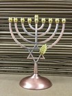 Hanukkah Menorah Jewish Judaica Israel Vintage Brass Chanukah Candle Holder
