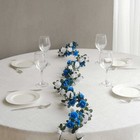 2 White Royal Blue 8 Ft Long Silk Mini Rose Wedding Garland Leaves Bendable
