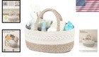 Diaper Caddy Organizer For Baby  Cotton Rope Storage Basket  3 Compartments