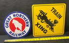 Great Northern Railway Railroad Signs Porcelain   Metal Sign W  Train Xing Sign