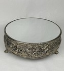 Studio Silversmiths Cake Stand Platter Silver Plated Mirrored Top Wedding 12 