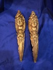 Antique French Gilt Ormolu Bronze Lady Face Furniture Mount 11  Pair Victorian 