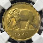 1947 Belgian Congo 2 Francs Ngc Ms64 Lot g8802 Choice Unc  Elephant