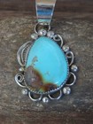 Navajo Indian Sterling Silver Turquoise Pendant - Cleveland