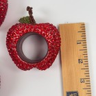 Apple Napkin Rings Beaded Rhinestone Set Of 4 Vintage