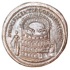 Gordian Iii Hand-struck    Colosseum Medallion Roman Empire 238 Ad Copper Coin